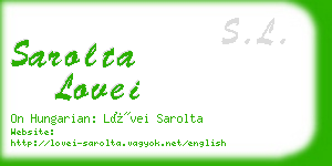 sarolta lovei business card